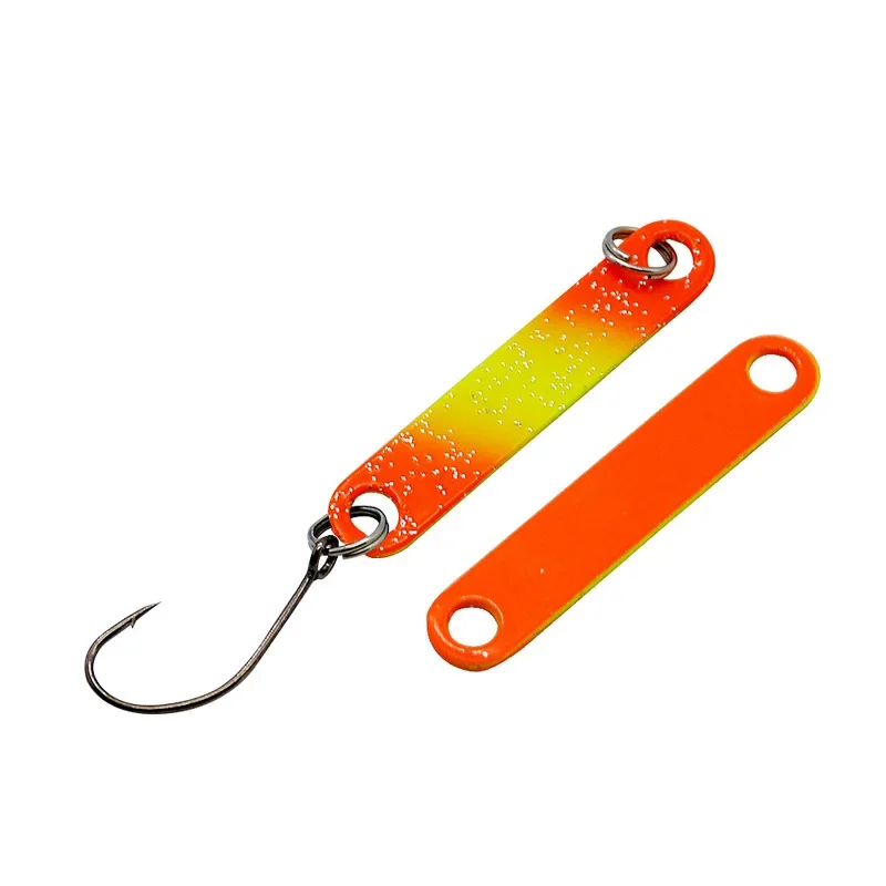 MUKUN 6 unids/lote PescaTrout Stick cuchara de Pesca en hielo 4cm 2g cuchara colorida cebo cobre Metal señuelo de Pesca para trucha Pike perca - imagen 5