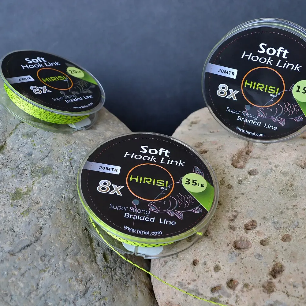Hirisi-línea de pesca de carpa, 1 piezas, gancho suave, 8 hebras, 20m, trenza de núcleo de plomo, aparejo para el pelo, accesorios de pesca, aparejos terminales - imagen 5
