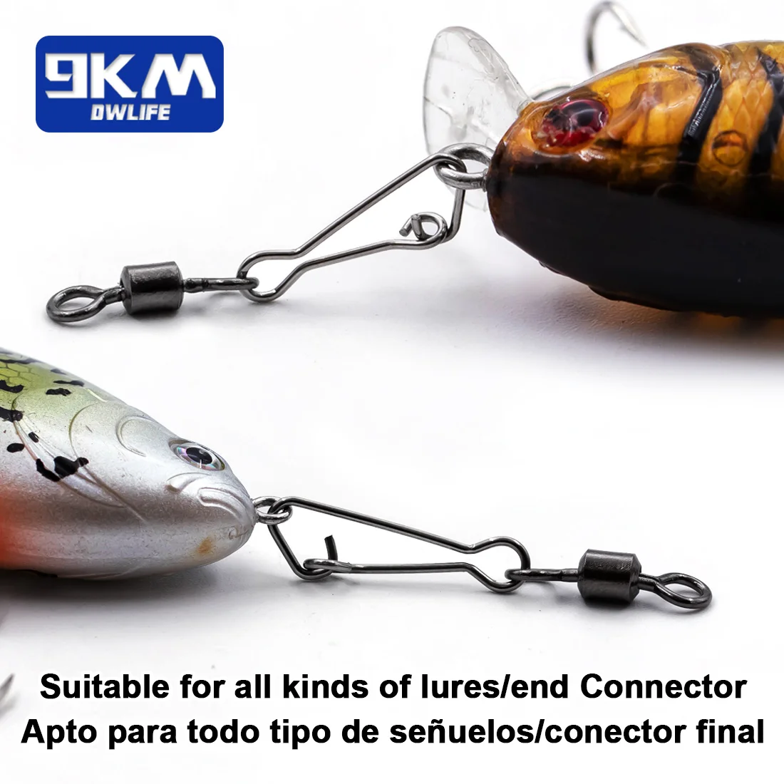 Herramienta giratoria para pesca, 50 ~ 200 Uds., aparejos giratorios de cambio rápido, barril giratorio para pesca en agua salada, ganchos giratorios, Kit de conector de señuelo - imagen 4