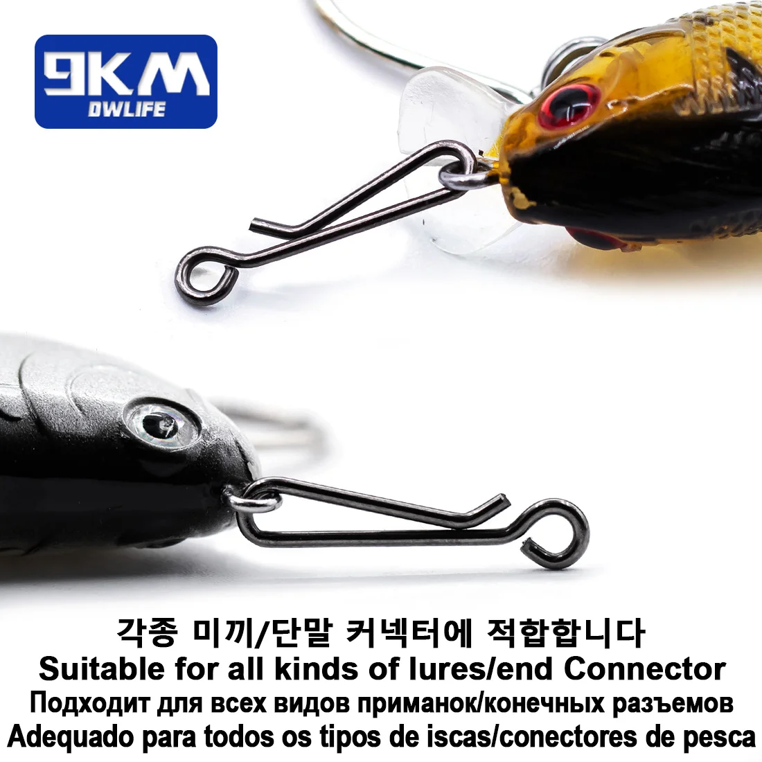 Snap de pesca 50 ~ 200 Uds Clips de señuelo de pesca Crankbait de acero inoxidable enlace señuelo broches conector pesca de agua salada Clips de hundimiento - imagen 4