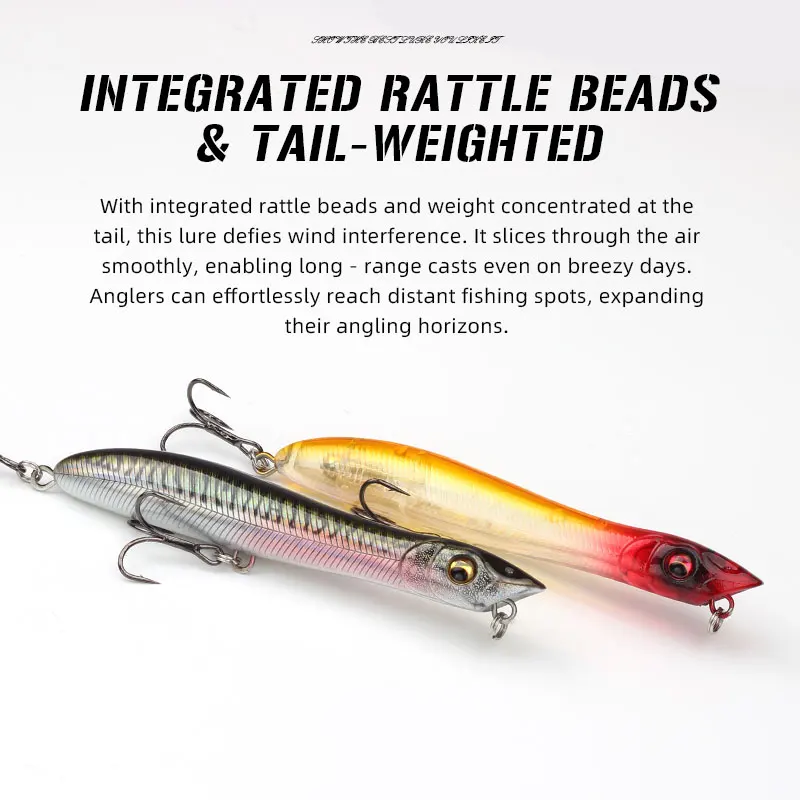 MAGIC WORKS-señuelo de pesca con superficie de lápiz, 105mm, 10,6g, para caminar al perro, Topwater, Wobbler, Popper flotante, cebos duros, señuelos artificiales - imagen 4