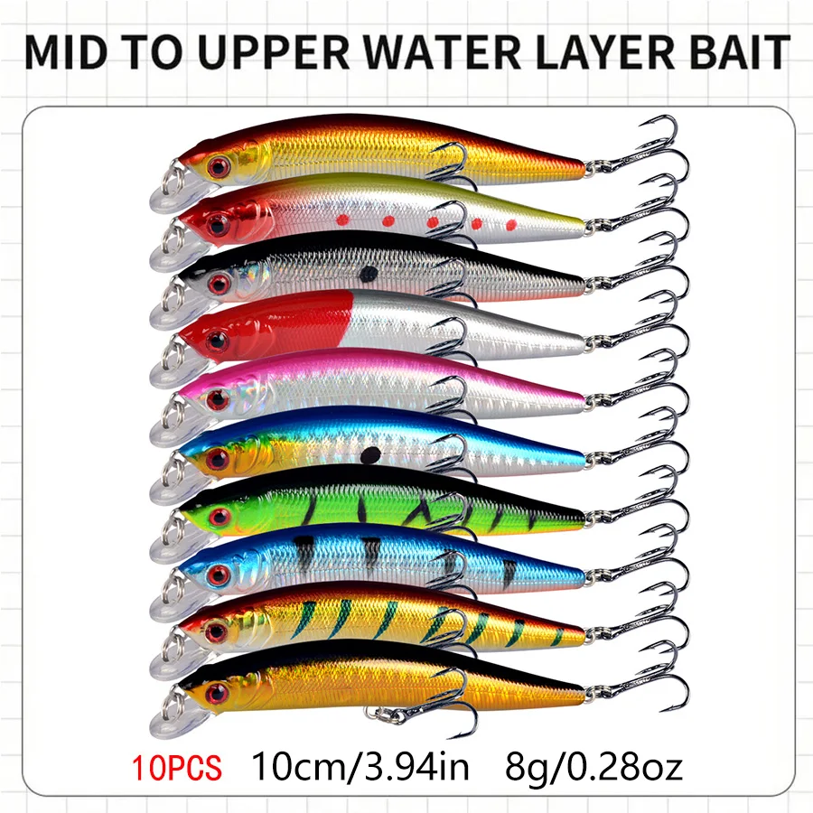 29 unids/caja Kit de cebo Artificial duro Jerkbait Minnow Crankbaits juego de Señuelos de Pesca Wobblers para lubina trucha salmón tipo pez Walleye - imagen 2