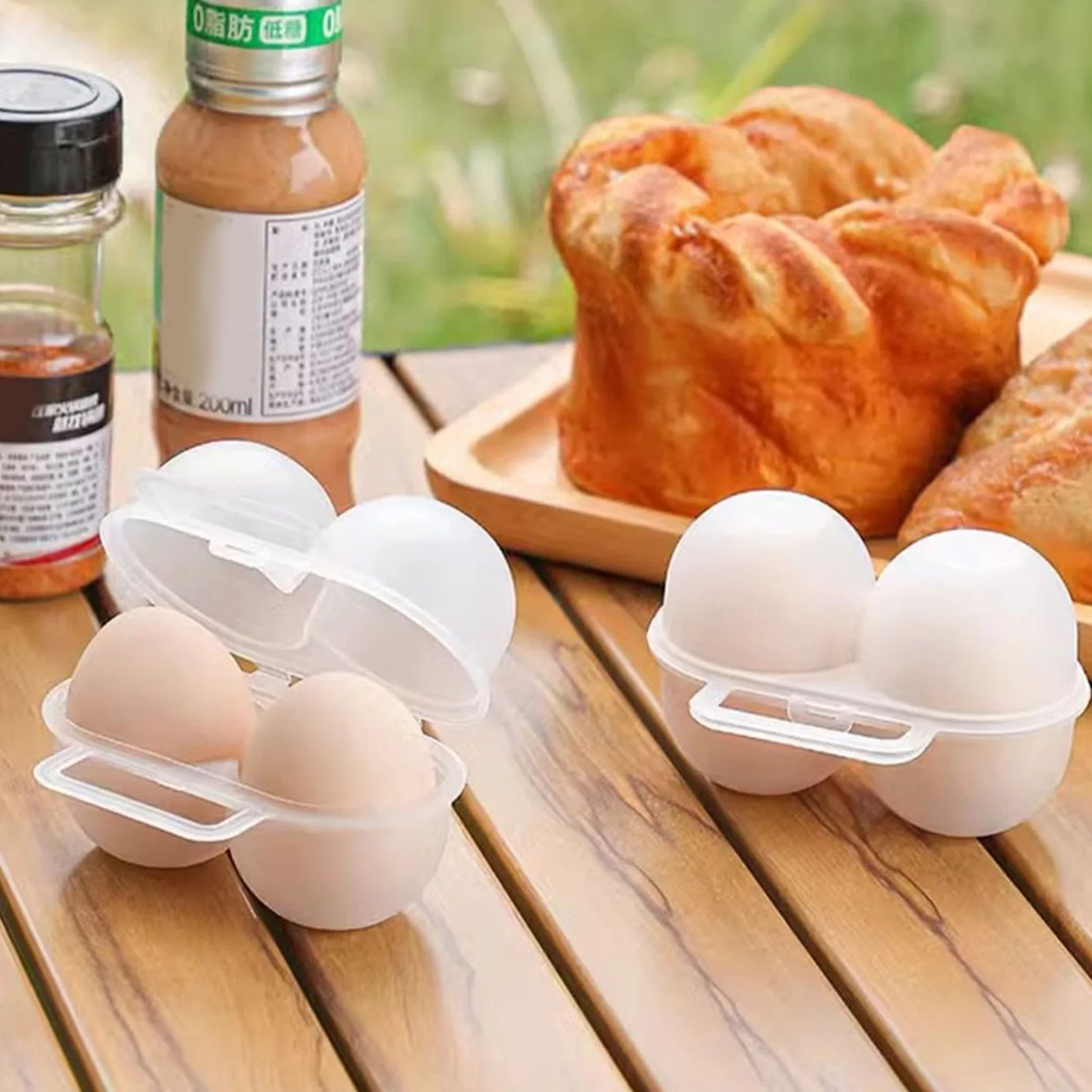 2 Grids Egg Storage Box Portable Plastic Anti Drop Shockproof Egg Box For Camping Picnic Barbecue Use Outdoor Camp Accessories - imagen 3