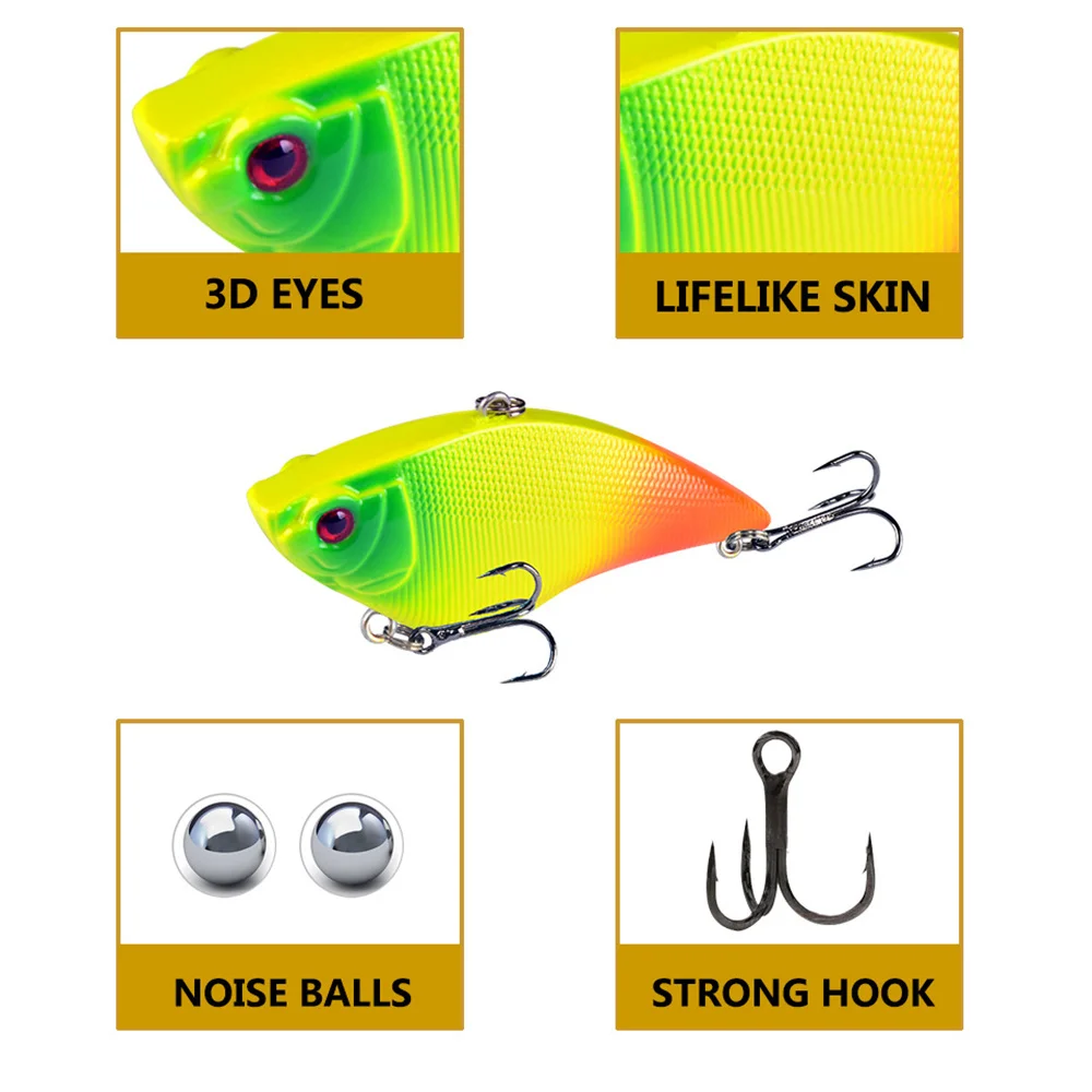 VIB Crankbait sonajero hundido sin labios para lubina - ruido - imagen 5