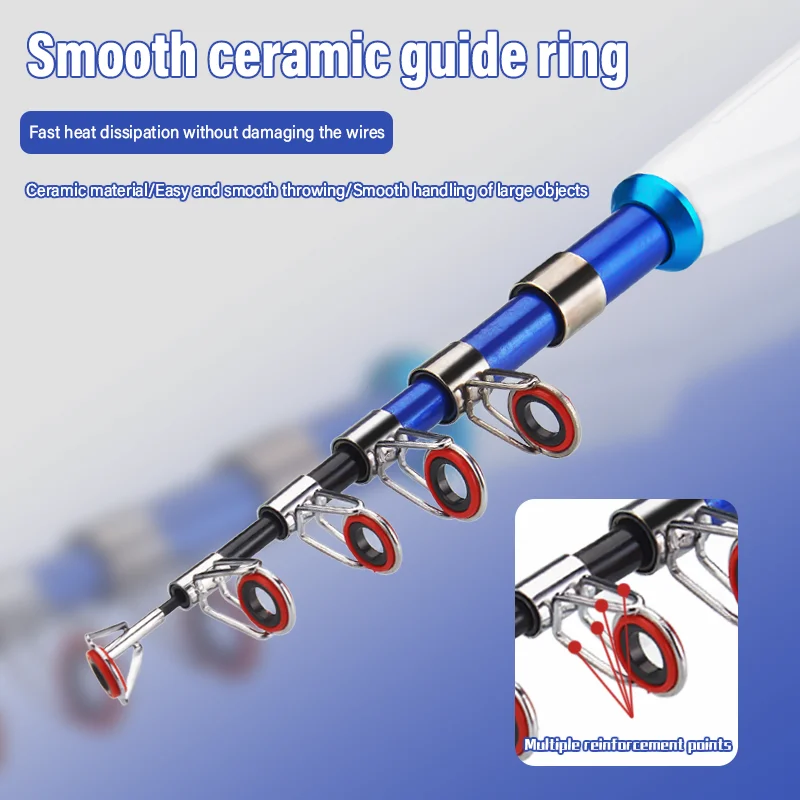 DEUKIO-mini kits de caña de pescar con caña de pescar telescópica y cebos de carrete giratorio, juego de caña de viaje para niños principiantes - imagen 3