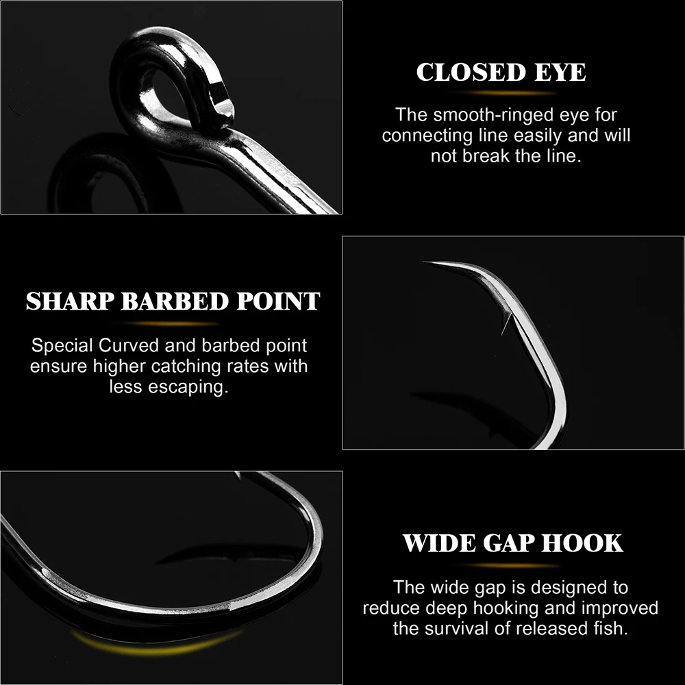 Goture 50 unids/lote de anzuelos de pesca, anzuelos de púas individuales de acero con alto contenido de Corbon, aparejos de pesca de mar/agua dulce, accesorios de pesca de carpa - imagen 5