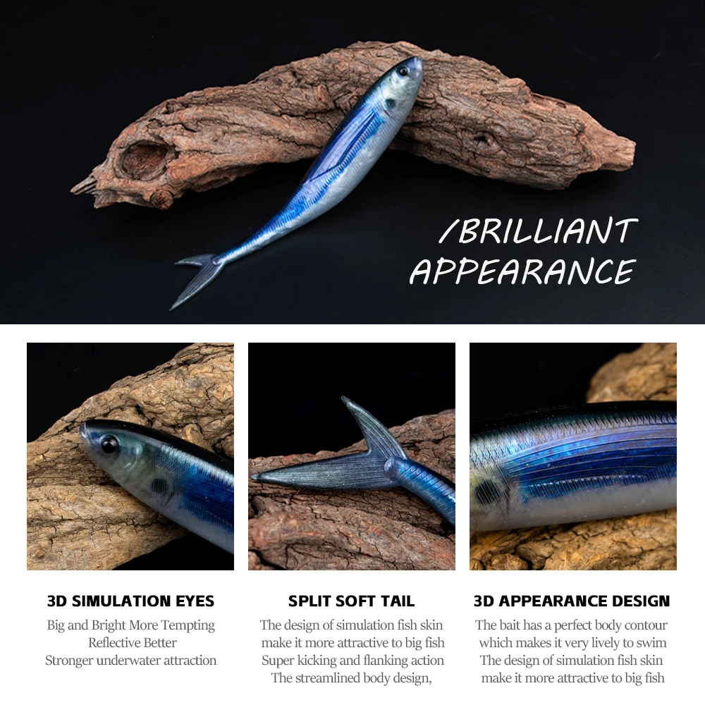 THORFORCE Spinner cebo de plástico suave natación Swimbait Pik Bass Señuelos de pesca blandos Wobblers artificiales cebo de sábalo de silicona - imagen 4