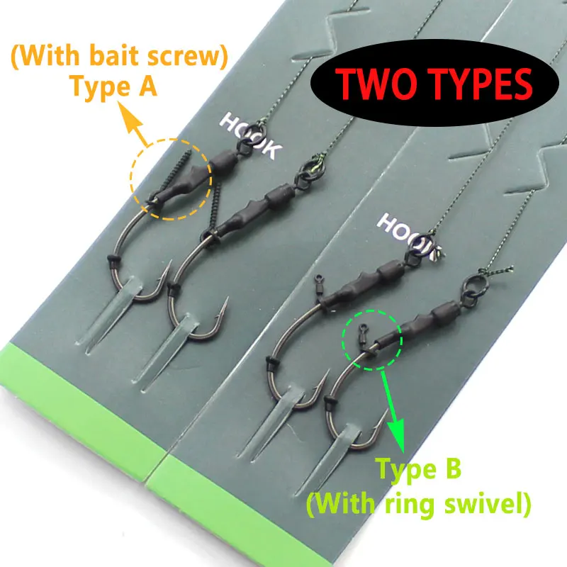 Ganchos para el pelo de Pesca de carpa, anzuelos de Pesca de carpa, tamaño 2 #4 #6 #8, accesorios de equipo de aparejos de Pesca - imagen 3