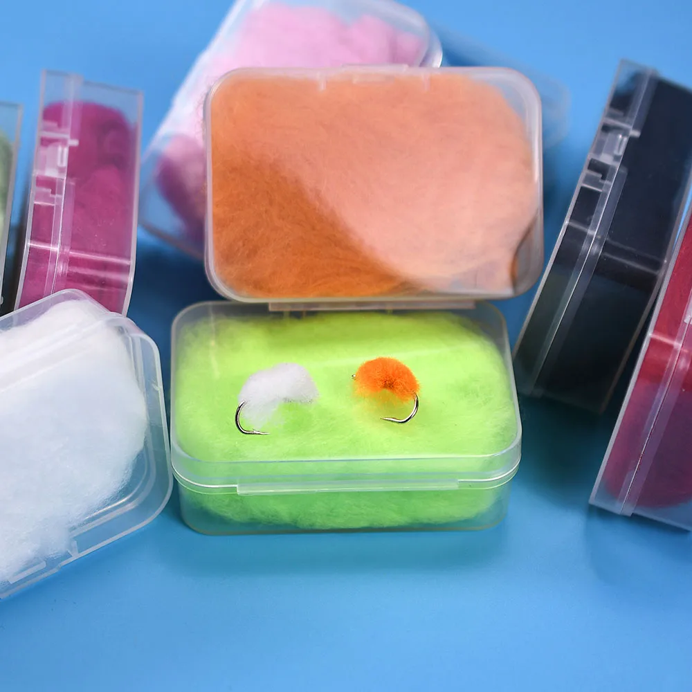 MNFT 1 caja 3g espuma huevo hilo fibra cebo señuelo paracaídas trucha y cabeza de acero Glowbug mosca espuma para atar huevos moscas patrones - imagen 5