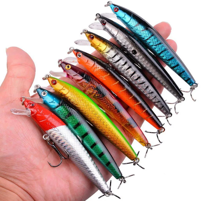 Kit de Señuelos de Pesca mixtos, cebos duros de pececillo, Crankbait, Swimbait, juego de Señuelos de Pesca, equipo para Lucio, agua salada y dulce, 43 piezas - imagen 4