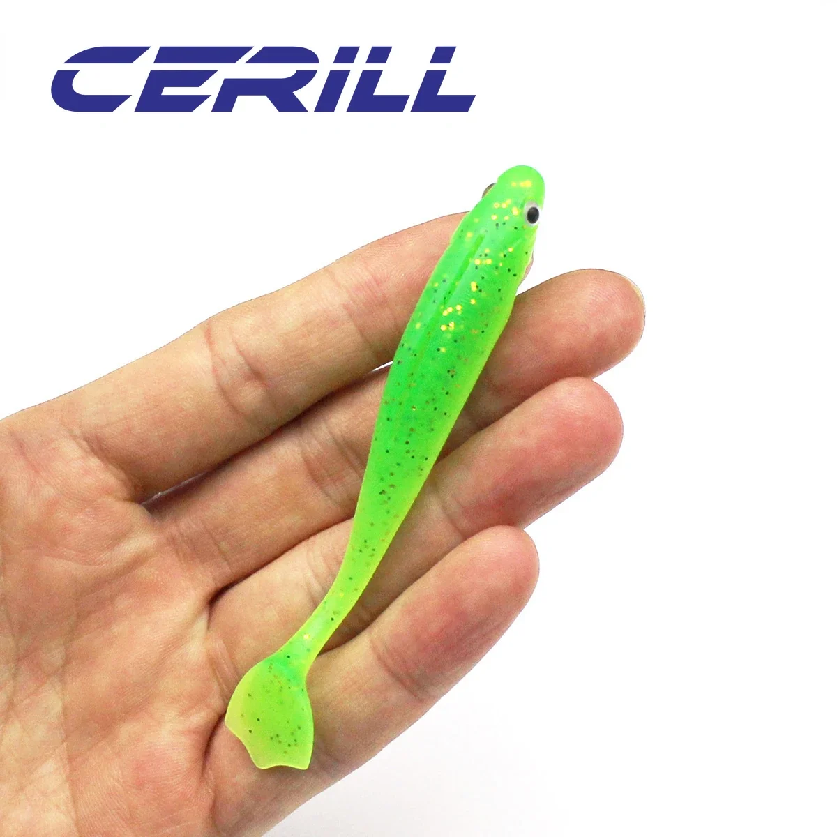 Ceril-señuelo de pesca suave, señuelo de pesca de cola de paleta de palmera de pato, ojo 3D, cebo de plástico Artificial de Lucio, 5 piezas, 10cm, 5,5g - imagen 5
