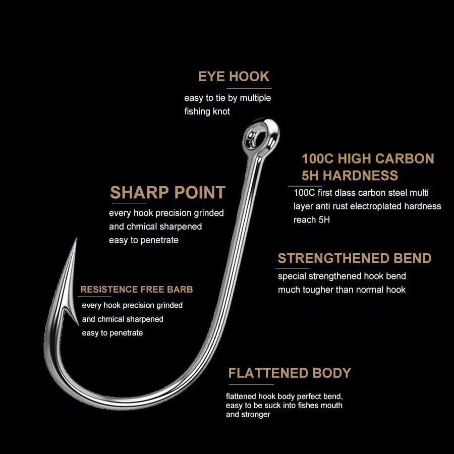 FTK-anzuelo de pesca de carpa de acero de alto carbono, anzuelo fuerte con forma de anillo japonés, púas, gusano ISEAMA, accesorios de pesca de carpa - imagen 5