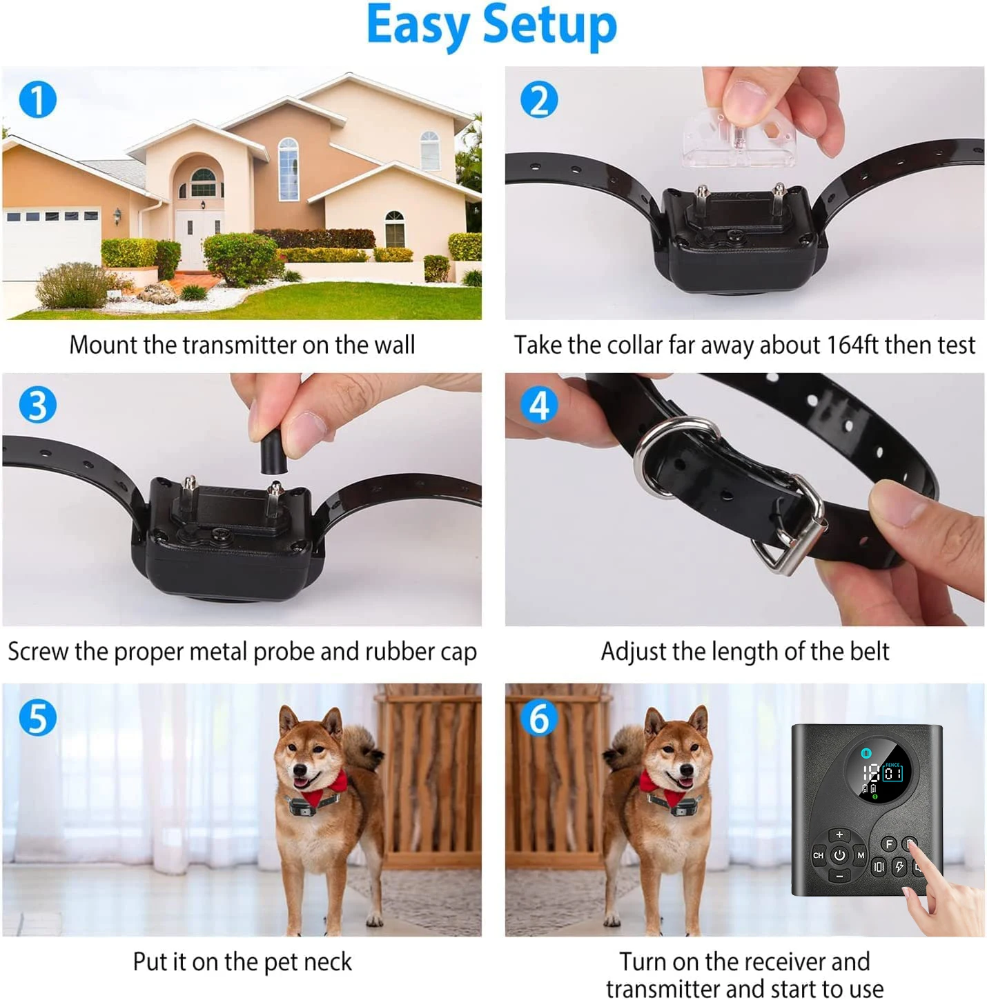Collar de adiestramiento remoto con valla inalámbrica para perros - imagen 4