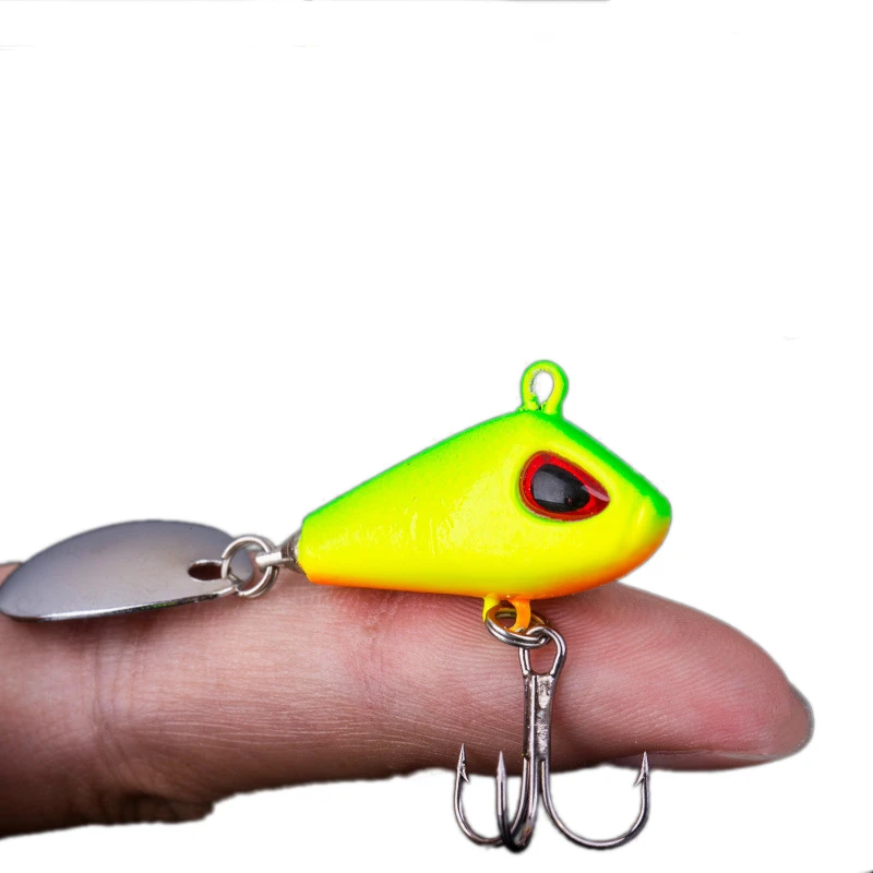 1 Uds 6g/10g/17g/25g VIB de Metal giratorio con cuchara señuelo de pesca Spinner Pin hundimiento Crankbait lentejuelas cola cebos de lubina aparejos - imagen 2