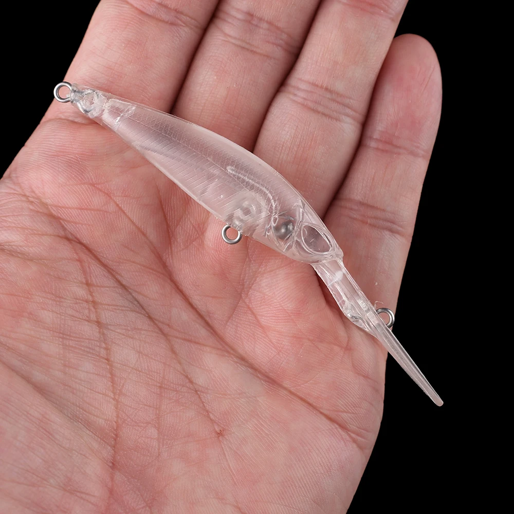 Chan'sHuang-señuelo de pesca Artificial, cebo en blanco sin pintar de 20 piezas, 9,5 cm, 4,5g, sonajero flotante, buzo largo, Minnow, hecho a mano - imagen 4