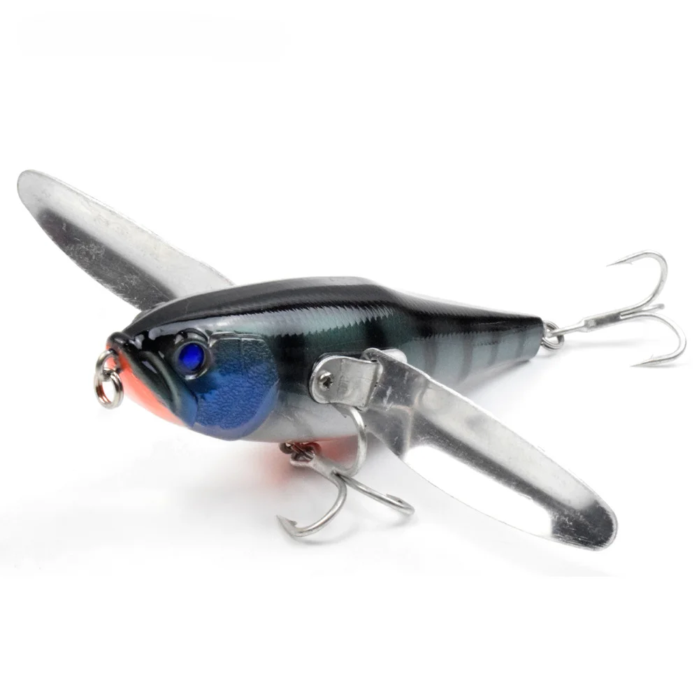 1 Uds Crankbaits pesca Topwater Popper señuelo de pesca aparejos cuerpo duro alas de acero inoxidable Lucio perca flotante Wobbler Swimbait - imagen 5