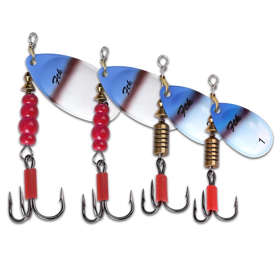 FTK-señuelo de pesca SPIN BAIT TROUT, 5g, 8g, 11g, 15g, cuchara de Metal, cebo giratorio con anzuelo triple para lubina, perca, aparejos de pesca - imagen 3
