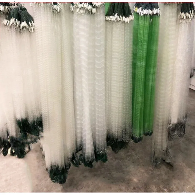 Lawaia Red de pesca de 3 capas, Red de enmalle de seda blanca, Red, Herramientas de aparejos de pesca al aire libre, 1,5 m, 3M de alto - imagen 2