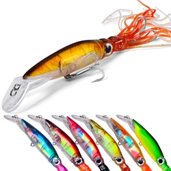 Señuelo calamar multicolor con anzuelo de acero al carbono