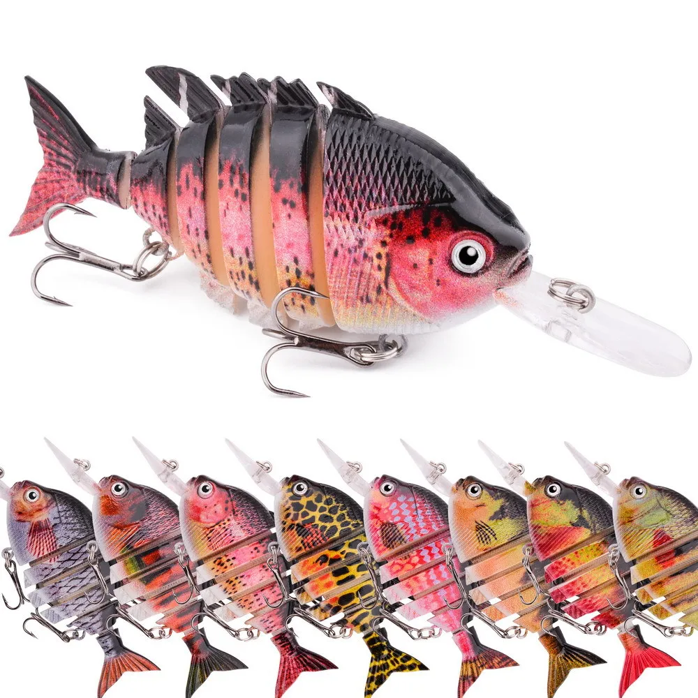 Señuelos de pesca Swimbait Tilapia realistas de 100mm y 16g, cebo duro con anzuelo triple, señuelos multiarticulados para aparejos de pesca de lubina - imagen 2