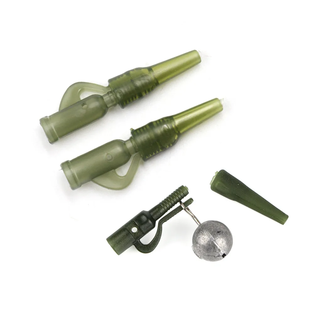Juego de 10 Mini Clips de plomo y gomas traseras de 20 piezas, Kit de aparejos de pesca de carpa, accesorios para equipo de aparejo de pesca de carpa - imagen 2