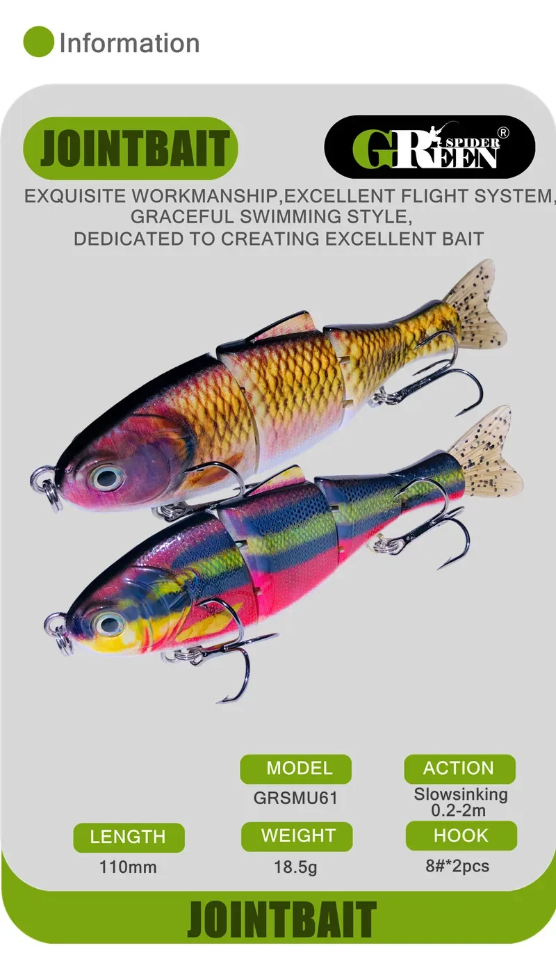 Experimente la mejor aventura de pesca con el Grimur1 JunkBait diseñado para la elegante natación y la creación de cebos excepcionales