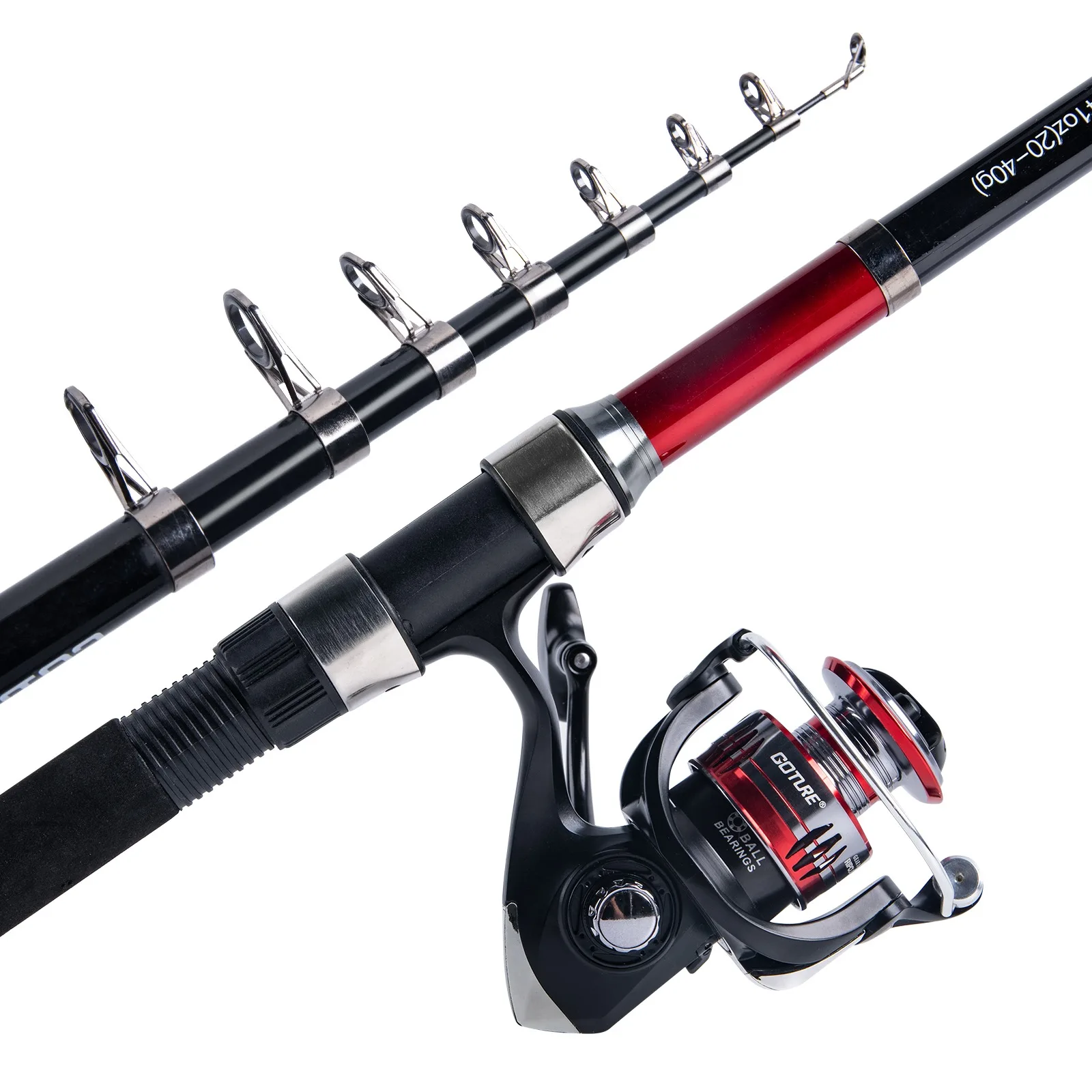 Goture-caña de pescar de mar, bolsa combinada, caña telescópica de carbono de 1,8-2,7 m, carrete giratorio serie 3000 con bolsa impermeable, merda de lubina - imagen 3