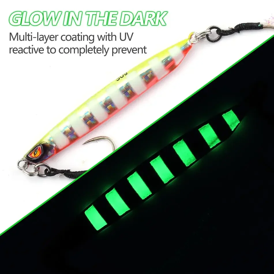 MOOKZZ nuevo llega velocidad Jinging 20g 30g 40g 60g 80g pesca en barco de aguas profundas deslizador de sardina Jigging - imagen 3