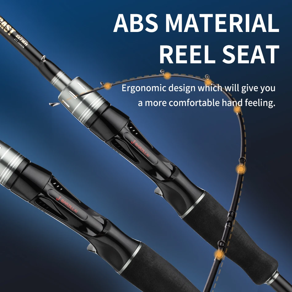 Caña de pescar J-BARZILLAI MAXIMUS, señuelo de fundición giratorio, mini caña de pescar en roca, Baitcasting de carbono - imagen 5