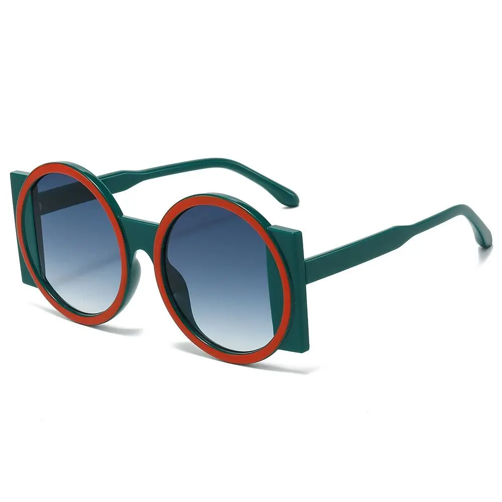 Gafas de sol redondas de gran tamaño a la moda UV400 Gafas de sol con degradado único Sombras de color en contraste para mujeres y hombres - imagen 2