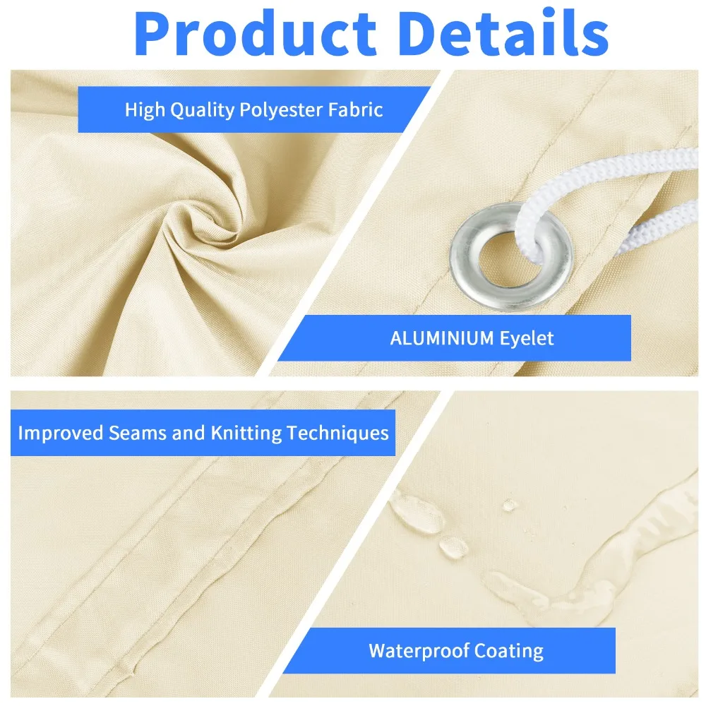 2x3/3x3/3x4/4x5M parasol vela impermeable al aire libre cuadrado rectángulo jardín Patio bloque UV fiesta dosel piscina campamento toldo refugio - imagen 5