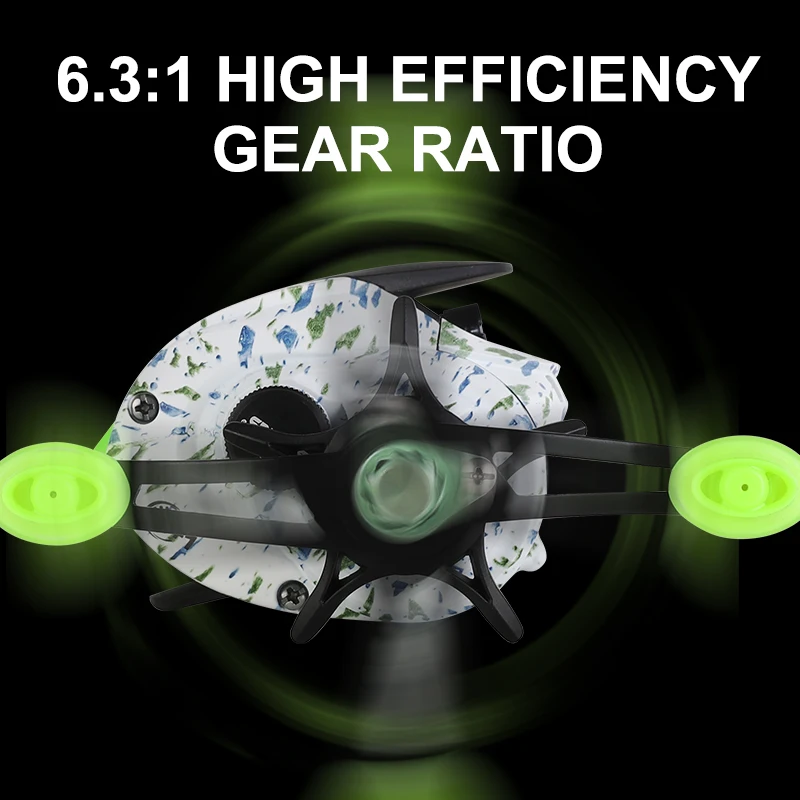Carrete Baitcasting 6,3: 1 relación de engranaje arrastre máximo 8KG carrete Baitcaster carrete de Metal rueda de freno magnético pesca en agua dulce y salada - imagen 2