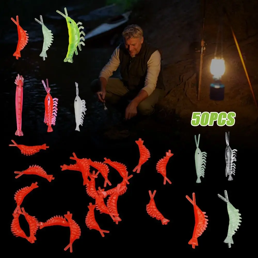 2025 25/30/36/40mm señuelo cebo de goma suave luz nocturna luminosa camarones noctilucente biomimético cebo de imitación señuelo de pesca - imagen 4