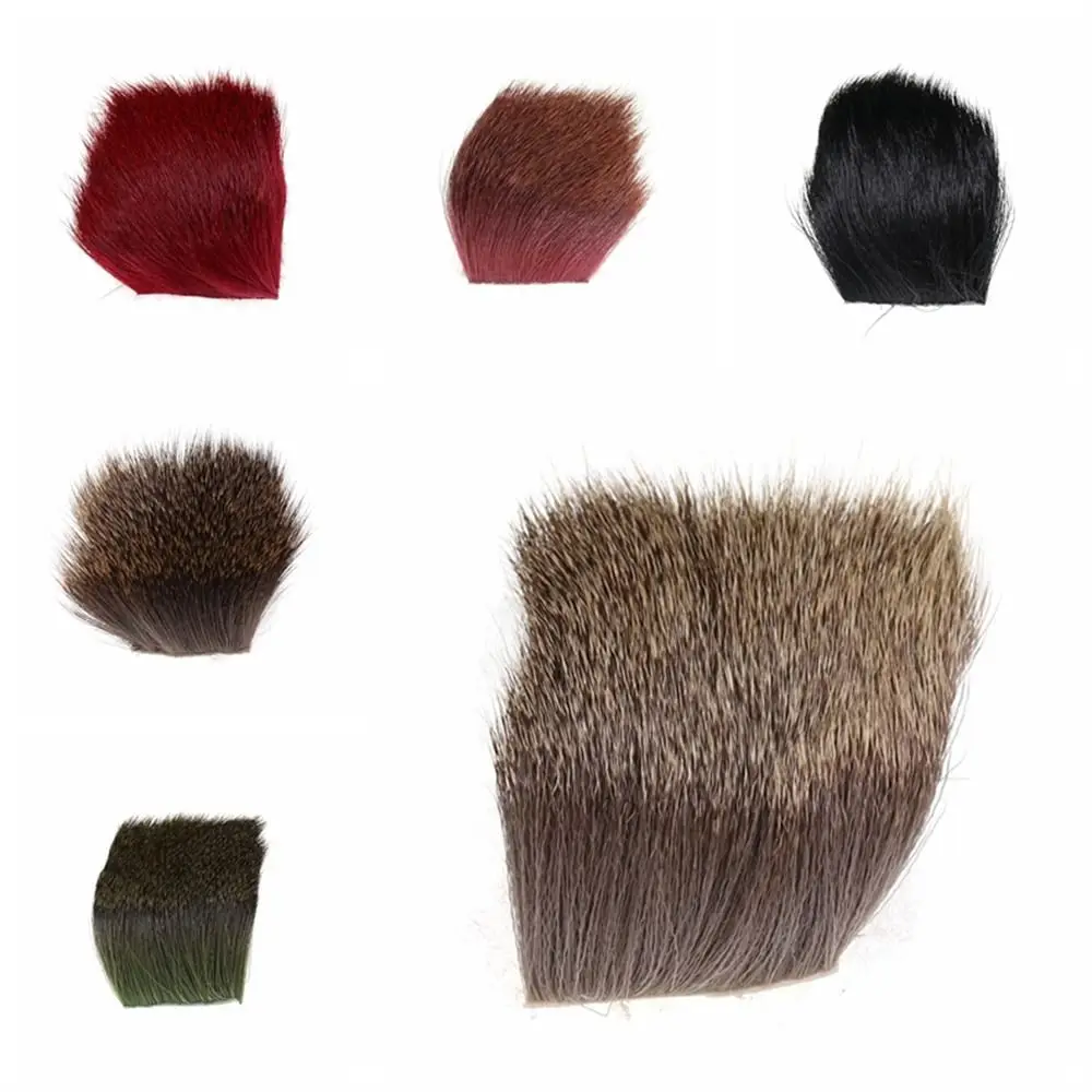 Material para atado de moscas, atado de moscas, pelo de ciervo, Color Natural, moscas de pesca, parche para el pelo de ciervo, marrón, rosa, negro, 5x5cm - imagen 5