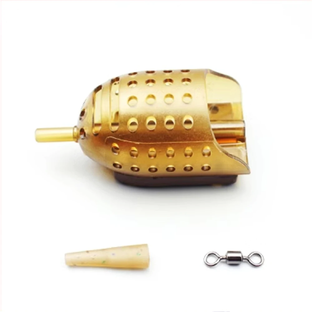 FTK-gabbia alimentadora de cebo para pesca de carpa, trampa de plomo con agujeros, alimentador de pellets, herramienta lanzadora de cebo, accesorio de herramientas de pesca, 1 Uds. - imagen 2