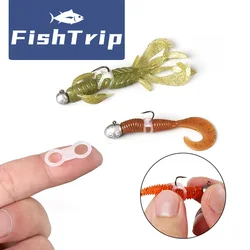 FishTrip 30 Uds anillos de silicona para señuelos cebos anillos de protección para aparejos locos fideos gusano saviop cebos blandos aparejos de pesca