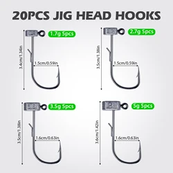Goture Anzuelos Jig Head con soporte para señuelos – lubina y carpa