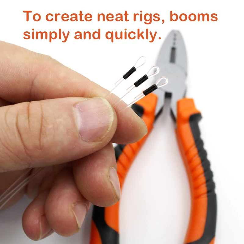Alicates de prensado para pesca de carpa, herramienta con engarzados de 0,5/0,6/0,7mm para Chod Rig Ronnie Rig, aparejos de extremo aptos para enlace rígido de fluorocarbono - imagen 3