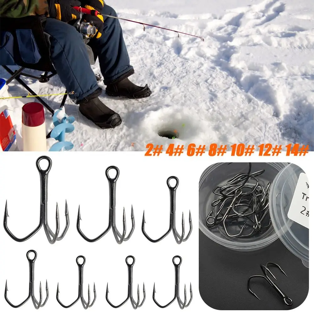 Anzuelos de pesca súper afilados, anzuelos de níquel, anzuelos de pesca triples, anzuelos de estaño mate de acero de alto carbono, anzuelos de pesca, 10 piezas, nuevo - imagen 3