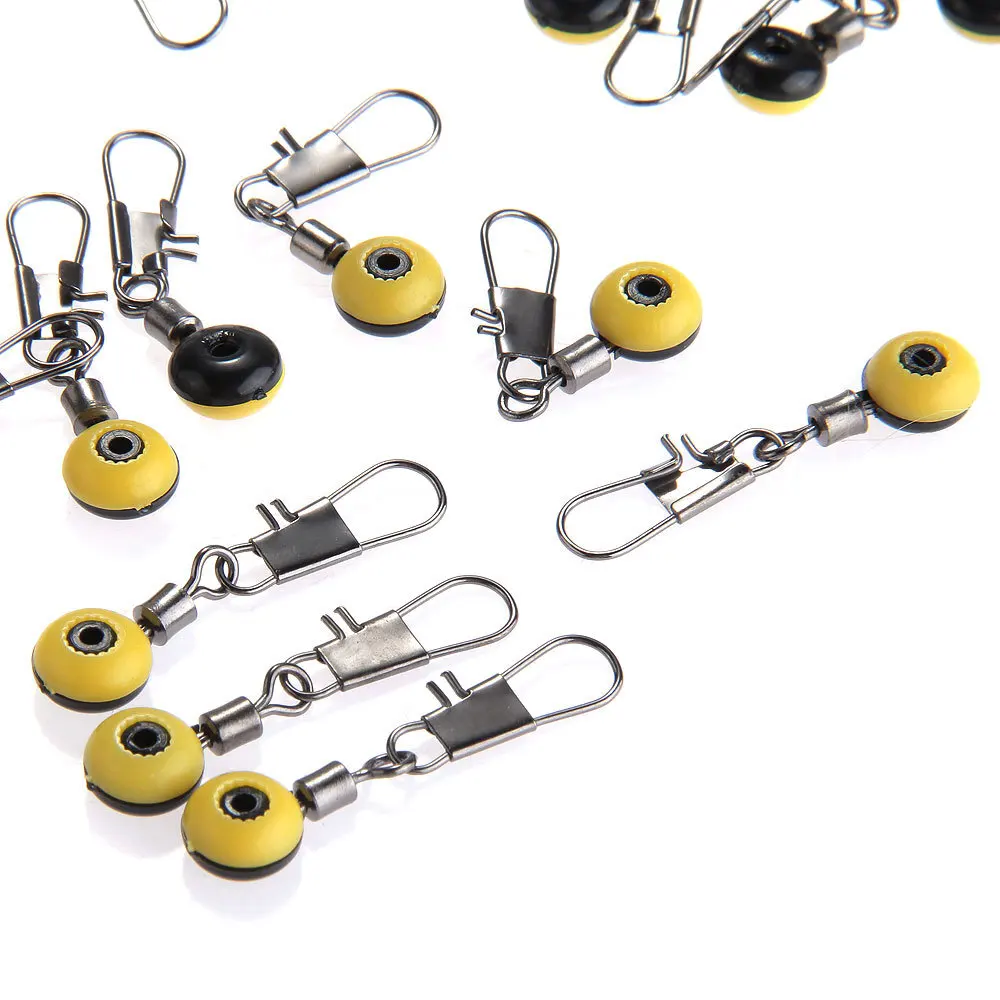 Accesorios de 10/20/50 Uds., soporte flotante, conectores de frijoles espaciales, herramientas de pesca de agua salada marina, giratorios de nudo de Metal de plástico medio - imagen 2