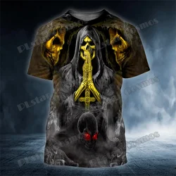 Camiseta de pesca TX312 calavera La Parca – Estampado 3D verano