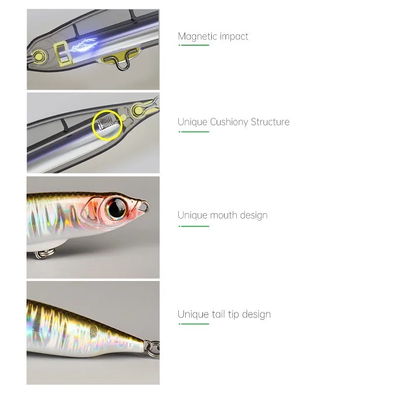 Lurefans Dongfeng E75/E85 lápiz que se hunde 14g/18,5g/22g tormenta magnética señuelo de pesca de largo alcance cebo duro Artificial para lubina - imagen 4