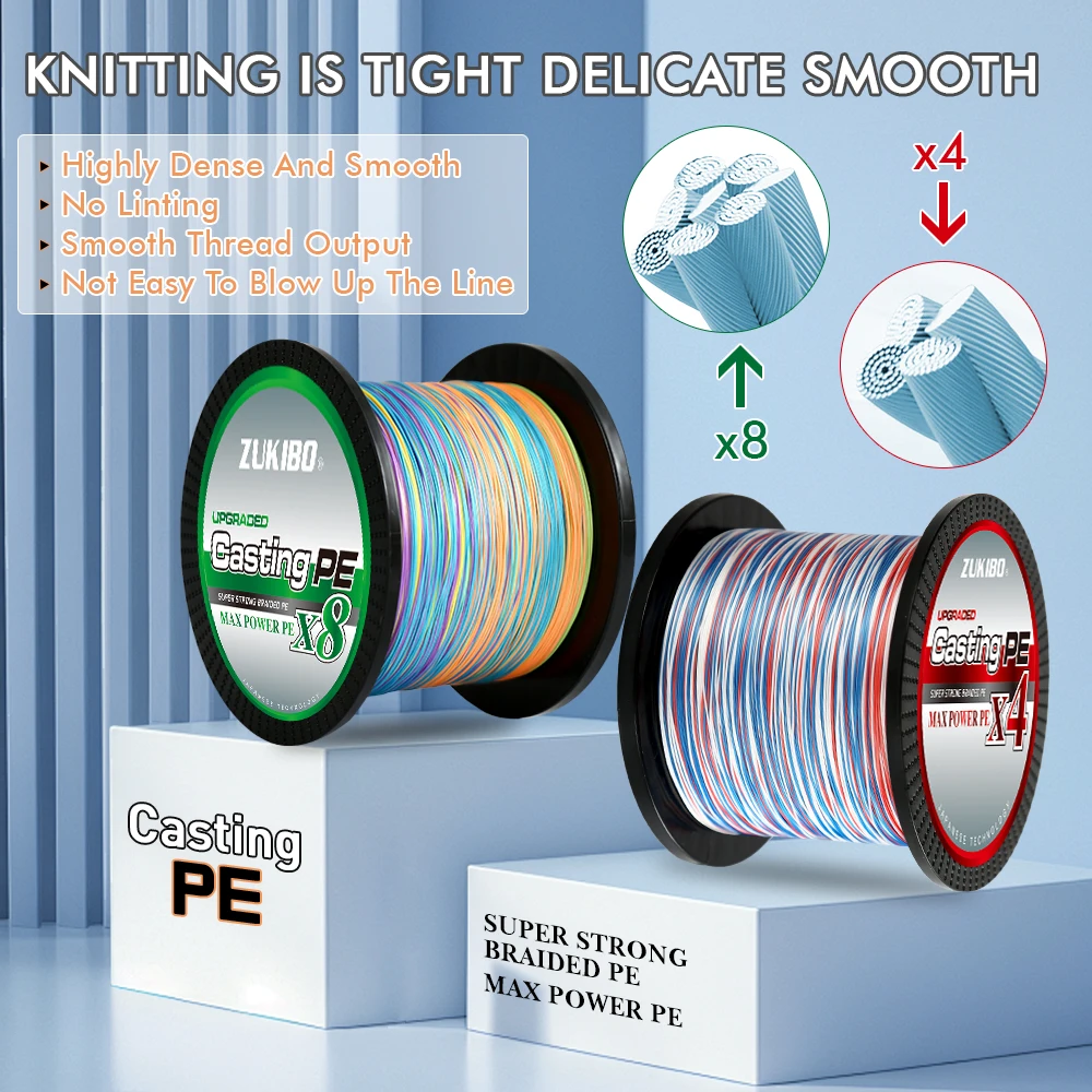 Pesca accesorios pesca accesorios mar accesorios de pesca accesorios pesca herramientas de pesca carpfishing Sedal de Pesca de 500M 2000M, 8 hilos, 4 hilos, trenzado, 18-88lb, multifilamento suave, superduradero - imagen 2