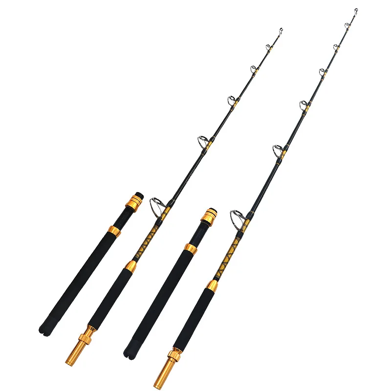 Punta ZZ379 5 mm 1,68 m 635 g 1,8 m 681 g Caña de pescar de curricán Fibra de carbono Carga segura 37-50 kg. Cebo 150-350g