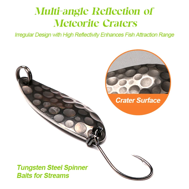 Wondersee, 4 Uds., 3 uds., cucharas de Metal, plantilla giratoria de Metal, 1,8g, 2,5g, 3,5g, 5,3g, señuelo para trucha, perca, salmón, Wobbler, hoja de sauce - imagen 5