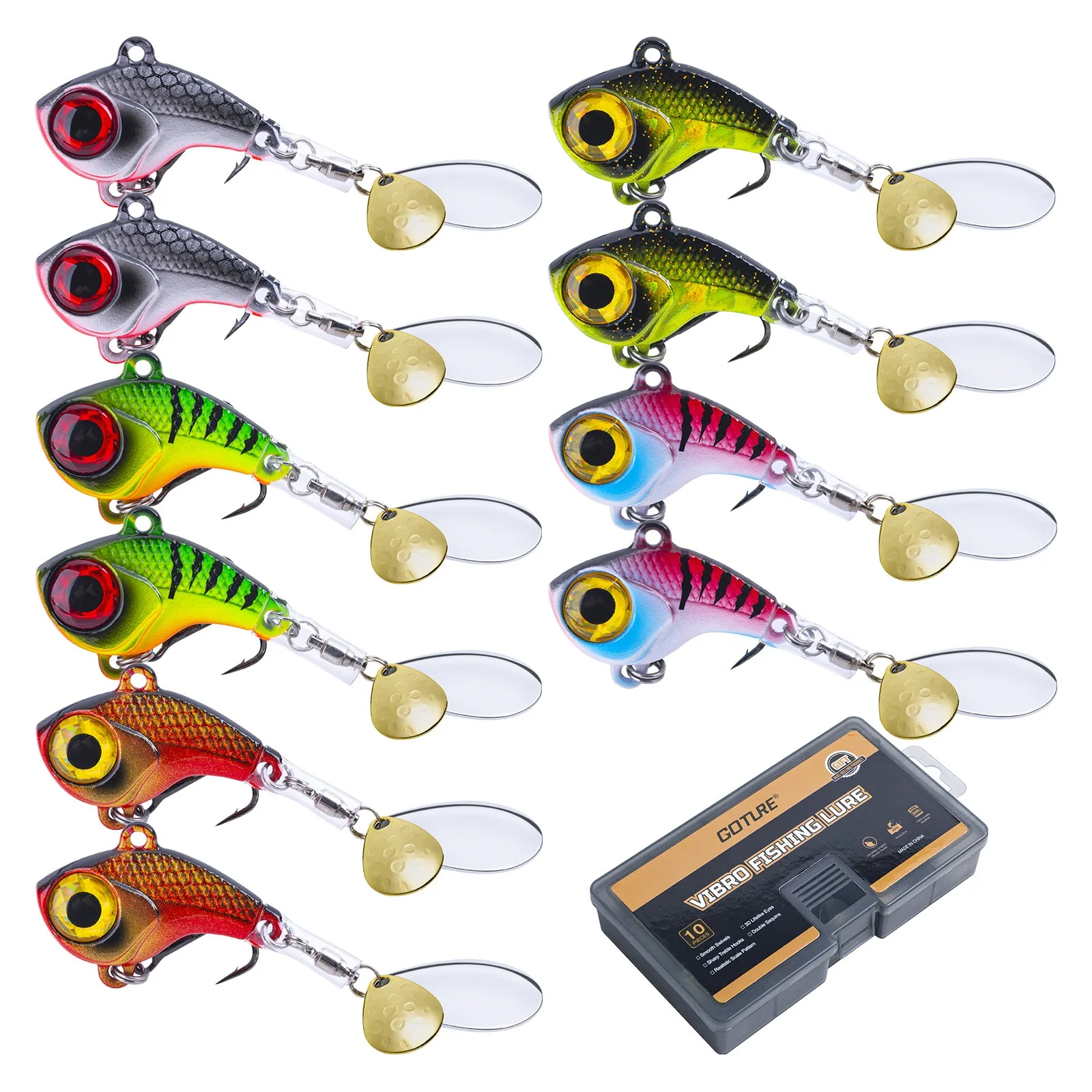 Goture señuelo cuchara spinner Vib para trucha y lubina