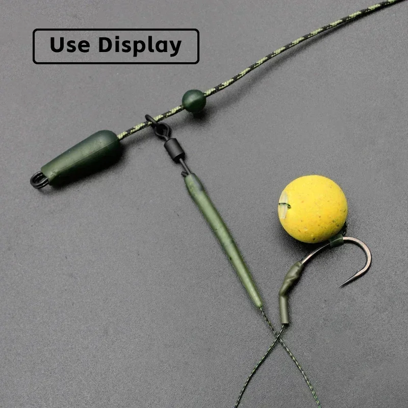 50 Uds. Cuentas de pesca de carpa Heli Chod verde/marrón/Limo para Leadcore líder helicóptero Chod aparejos de pelo aparejos terminales de pesca de carpa - imagen 5