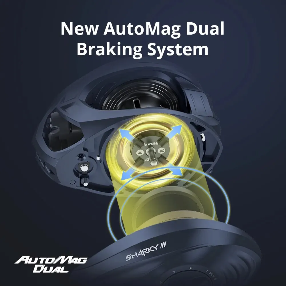 KastKing-carrete de pesca Sharky III de fundición larga, arrastre máximo de 6KG, 7BB, 1RB, 7,2: 1, alta velocidad - imagen 4