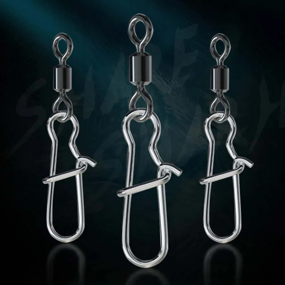 JSFUN 210 unids/caja barril rodante giratorio de acero inoxidable Snap señuelo conectores conector de pesca - imagen 4