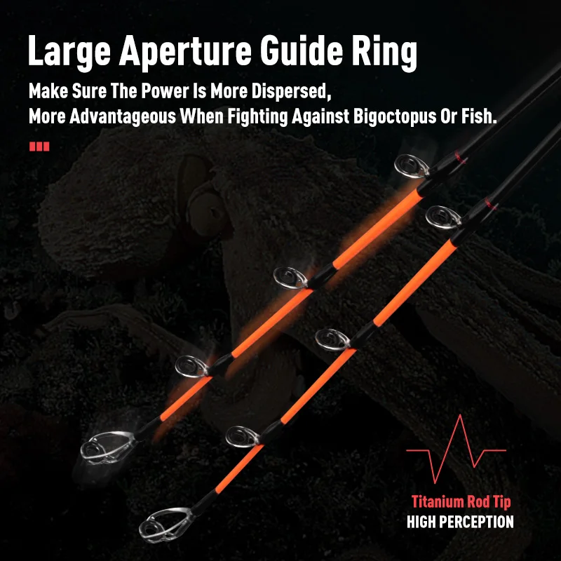 Cañas de pescar YOOFISH EGITAKO de carbono 170MH H 2 secciones pulpo punta de titanio sepia caña de pescar calamar barco caña de pescar - imagen 3